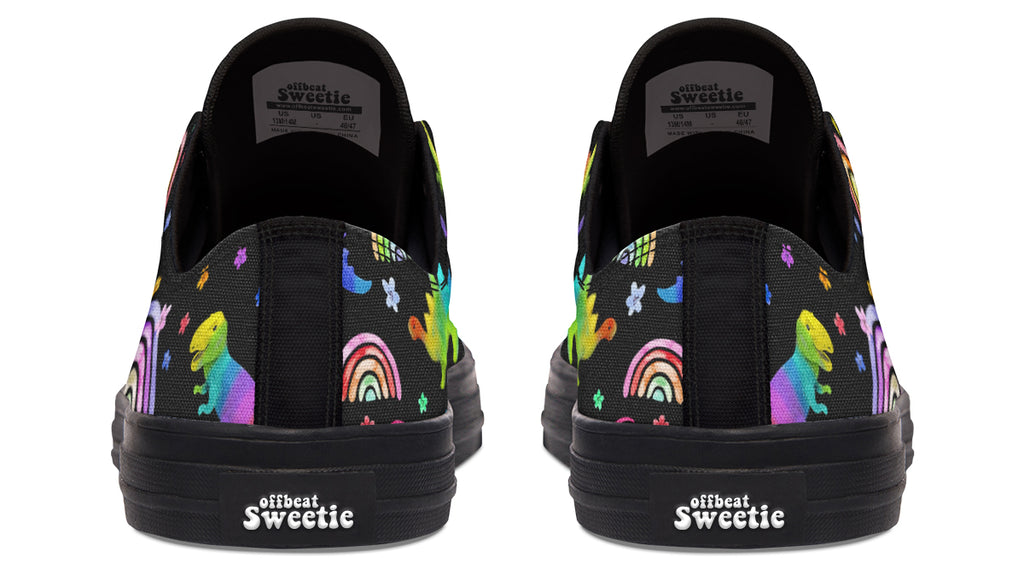 Rainbow Dinos Low Tops - Offbeat Sweetie