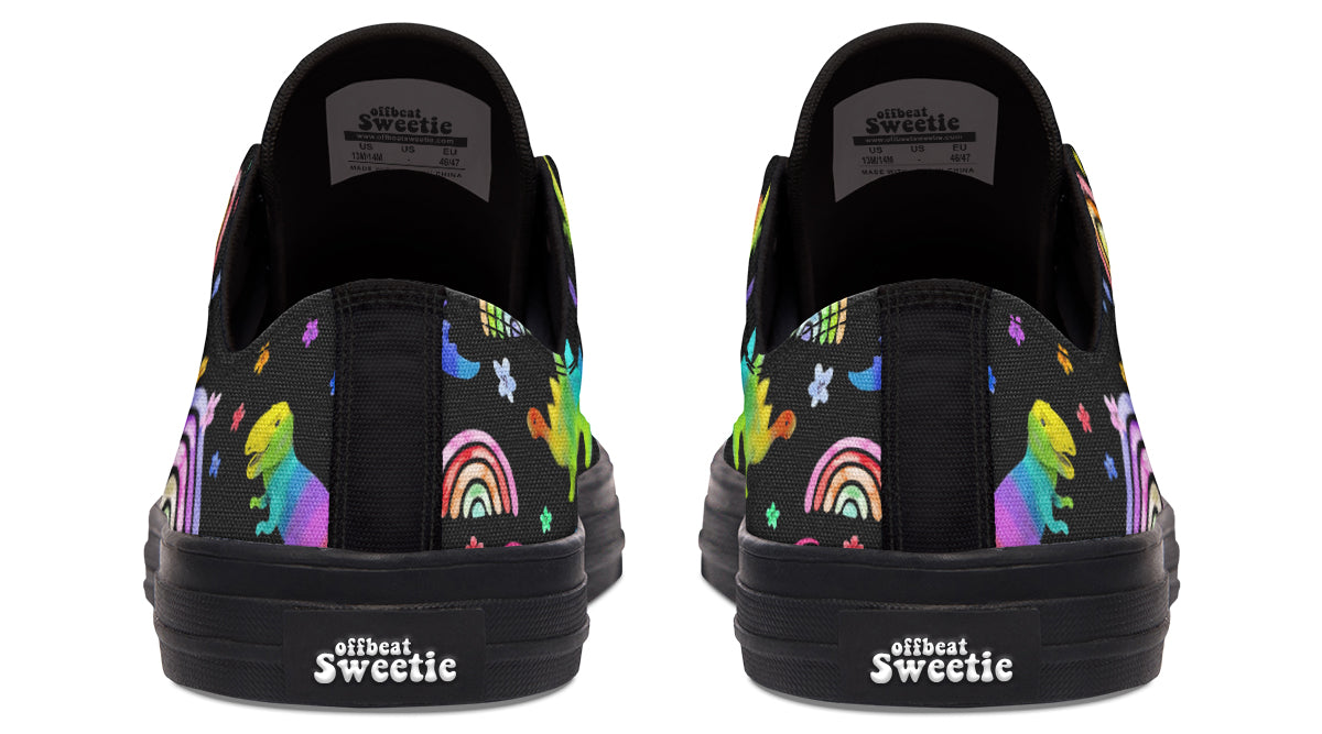 Rainbow Dinos Low Tops - Offbeat Sweetie