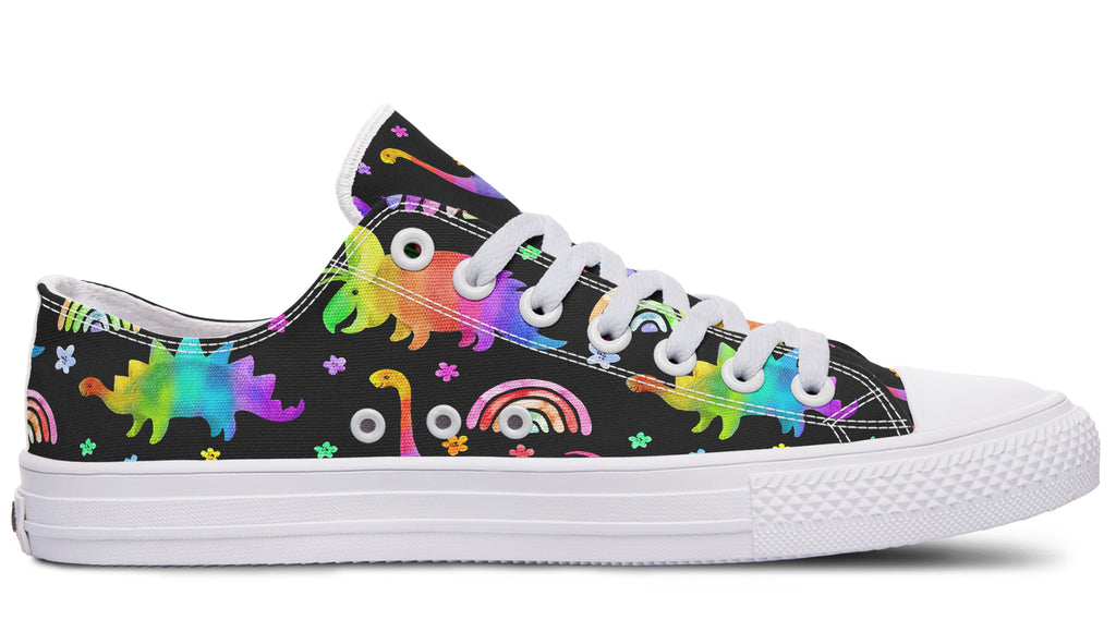 Rainbow Dinos Low Tops - Offbeat Sweetie