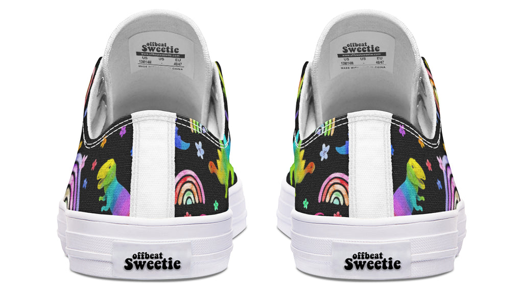 Rainbow Dinos Low Tops - Offbeat Sweetie
