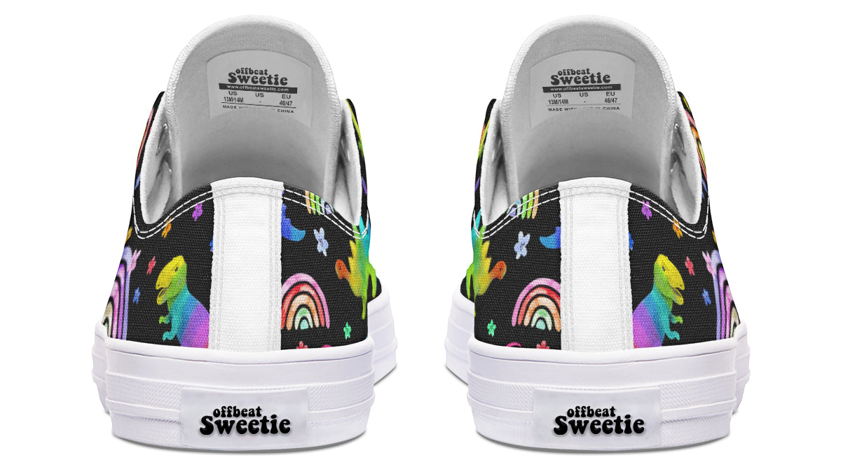 Rainbow Dinos Low Tops - Offbeat Sweetie