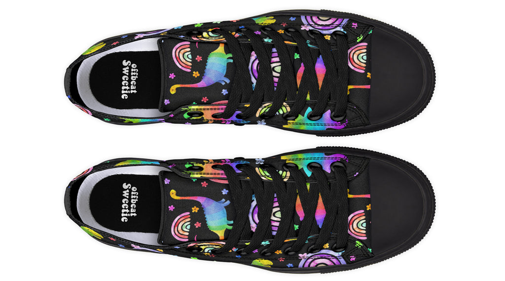 Rainbow Dinos Low Tops - Offbeat Sweetie