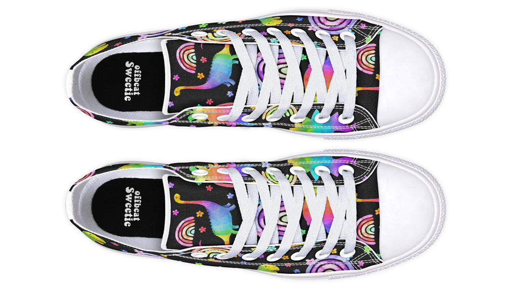 Rainbow Dinos Low Tops - Offbeat Sweetie