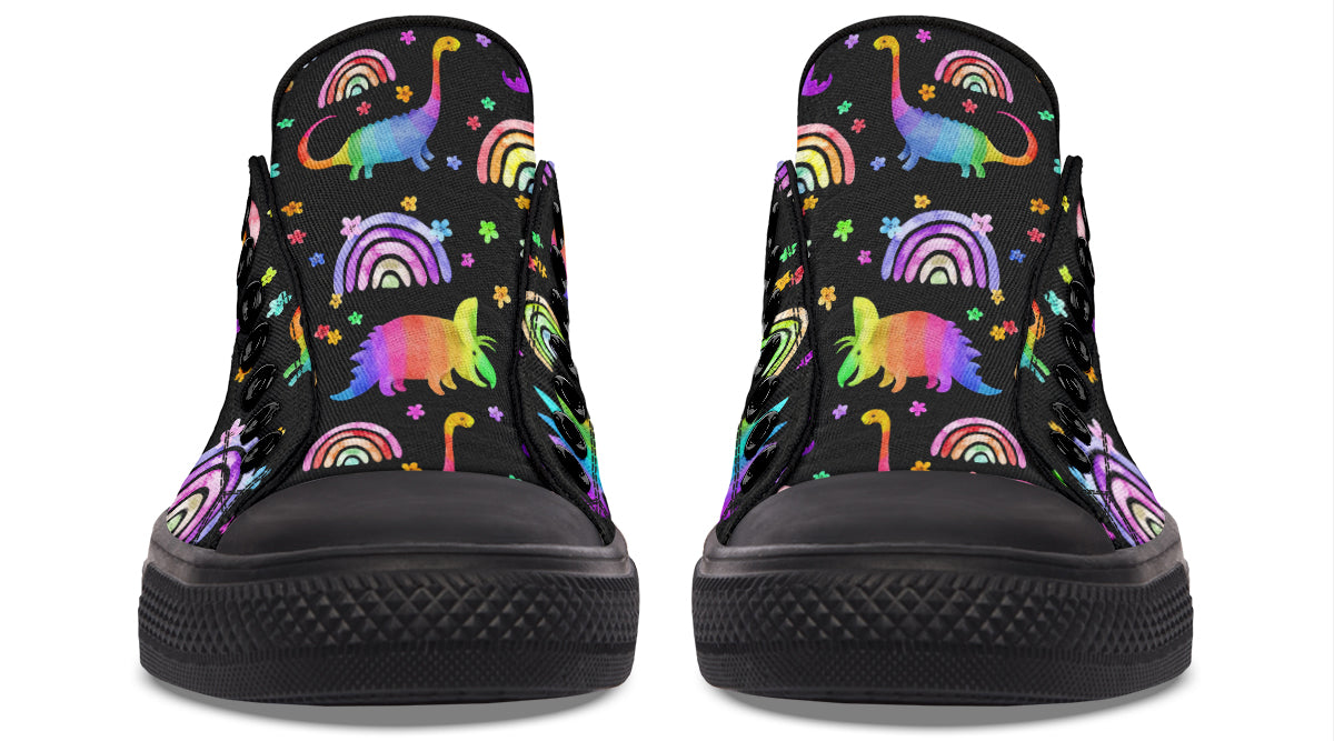 Rainbow Dinos Low Tops (Wide)