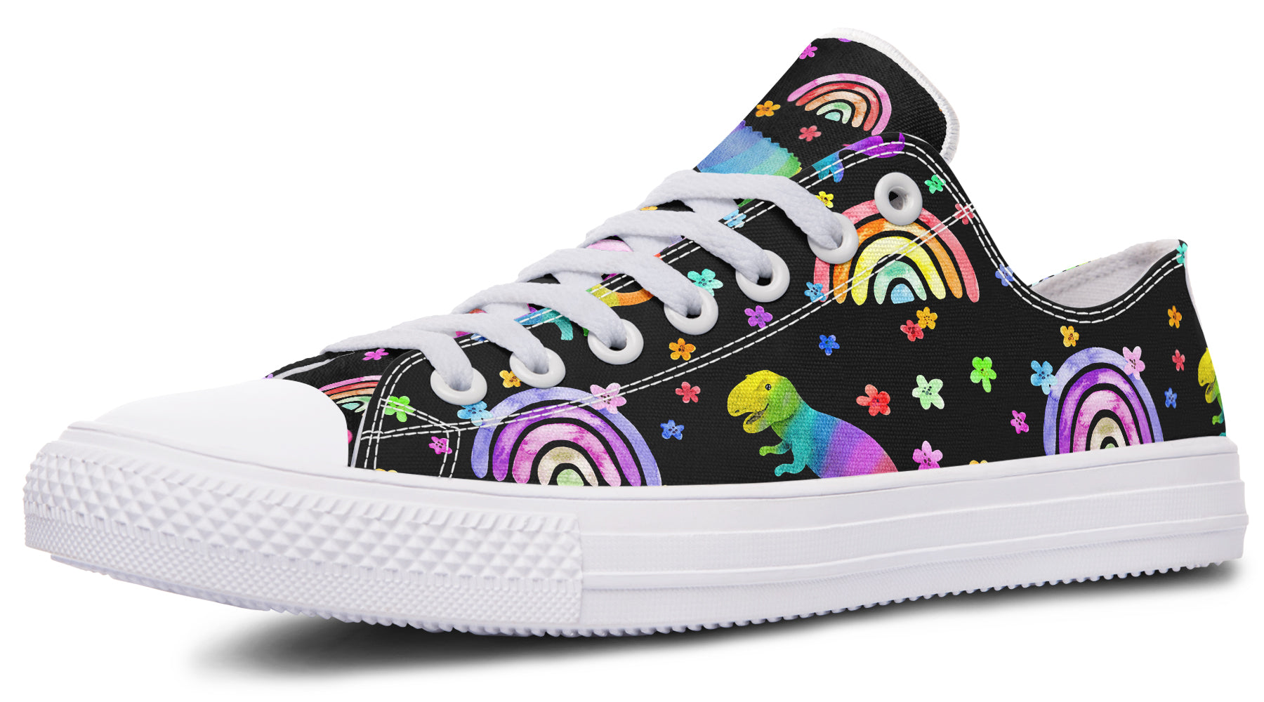 Rainbow Dinos Low Tops (Wide)