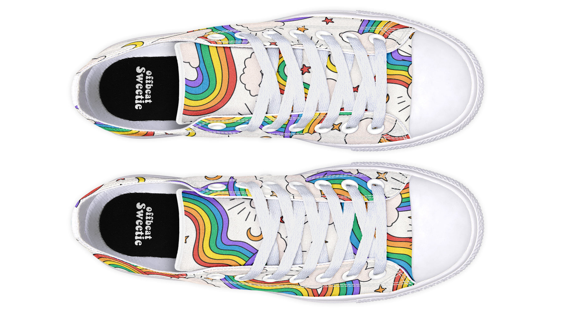 Rainbow Dreams Low Tops - Offbeat Sweetie