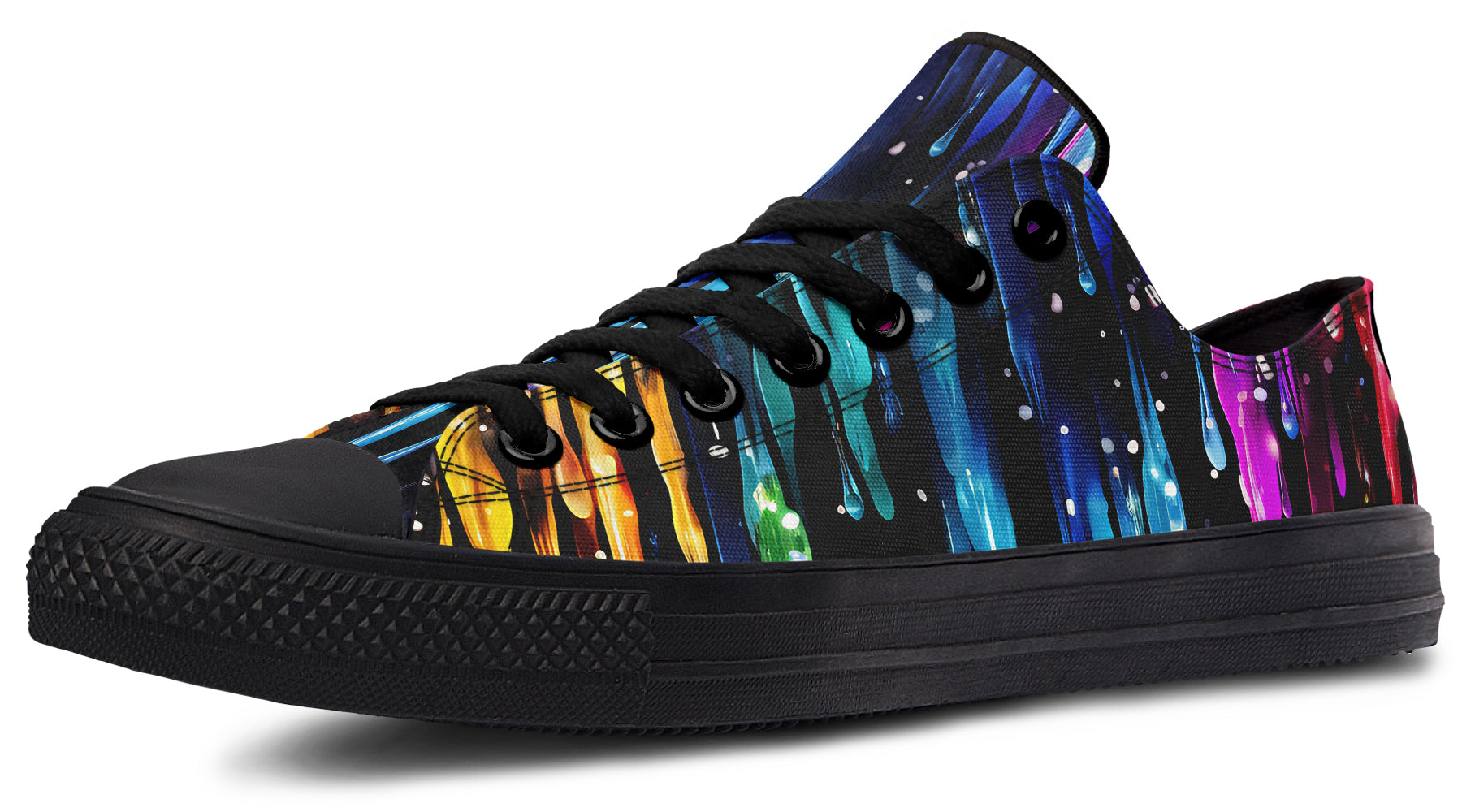 Rainbow Drips Low Tops - Offbeat Sweetie