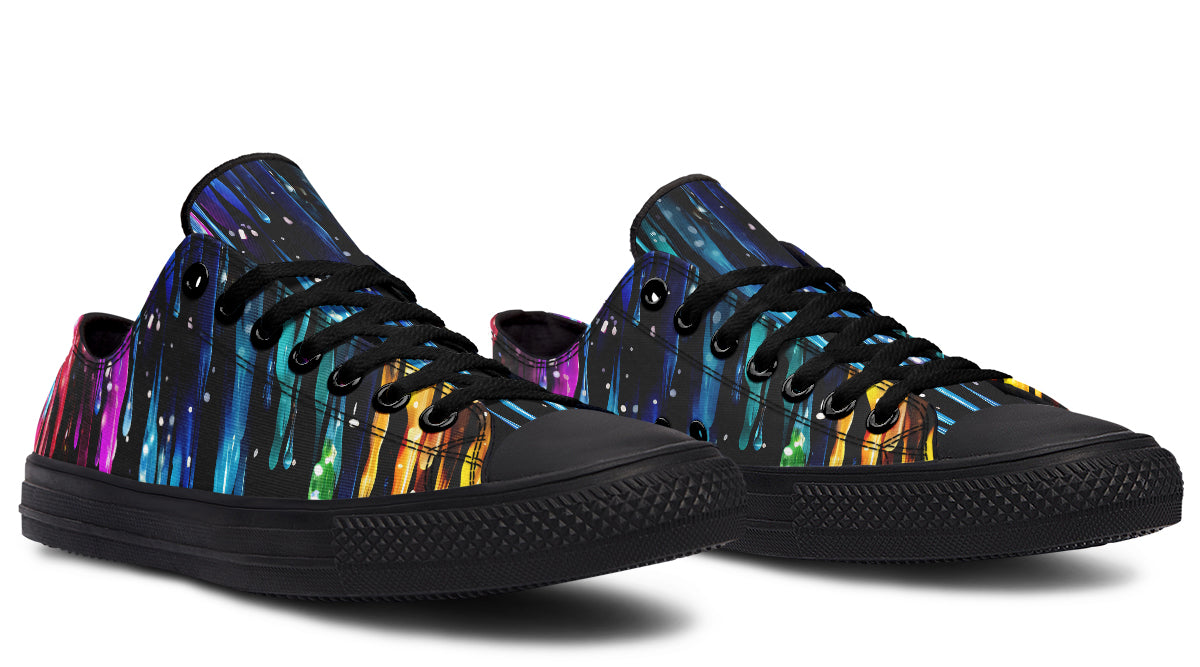 Rainbow Drips Low Tops - Offbeat Sweetie