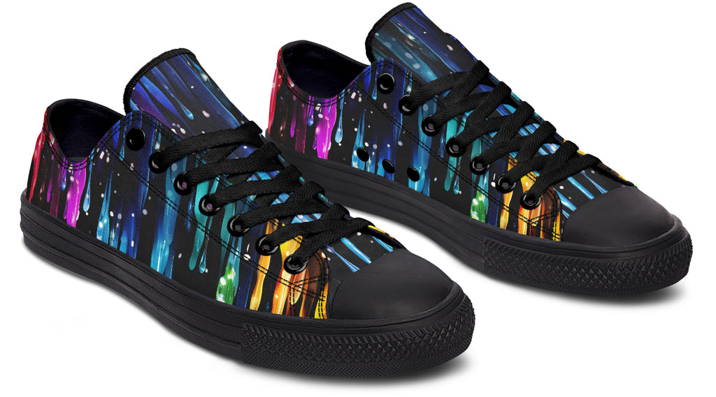 Rainbow Drips Low Tops - Offbeat Sweetie