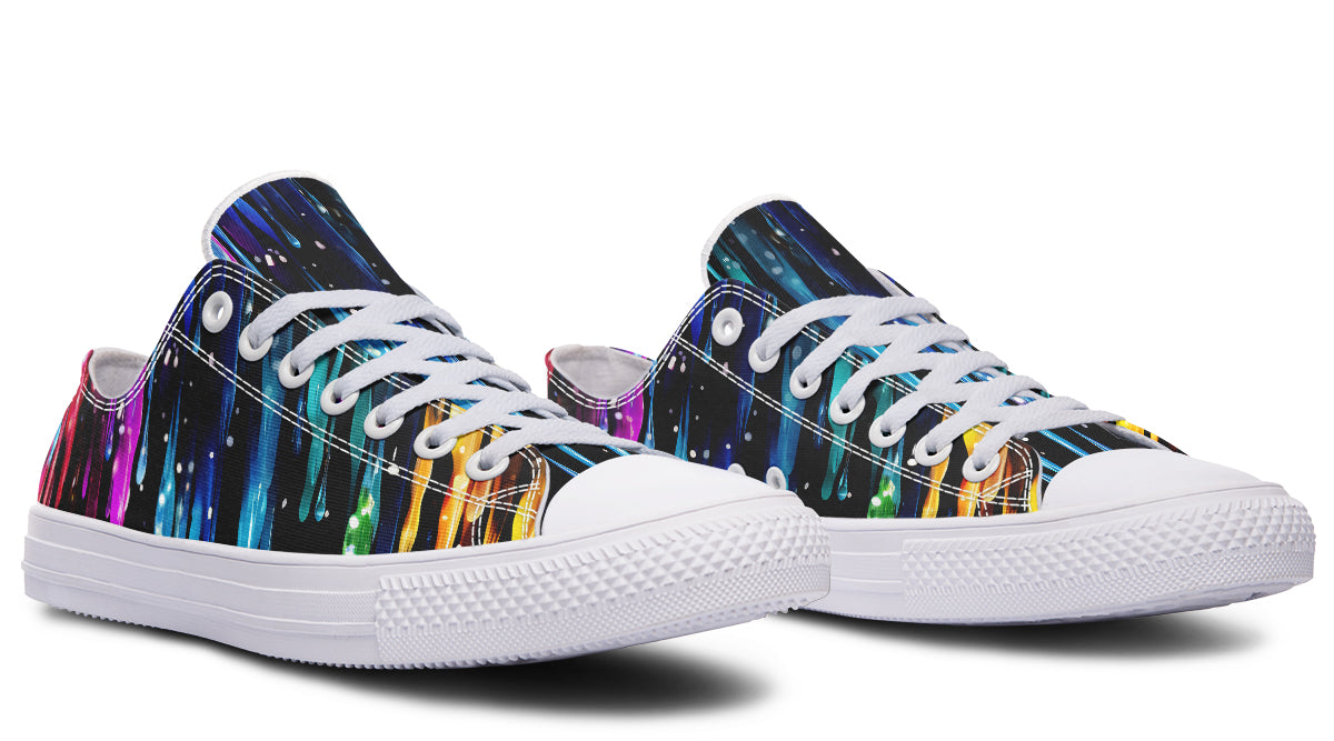 Rainbow Drips Low Tops - Offbeat Sweetie