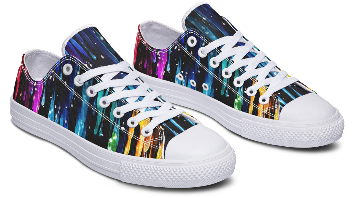 Rainbow Drips Low Tops - Offbeat Sweetie