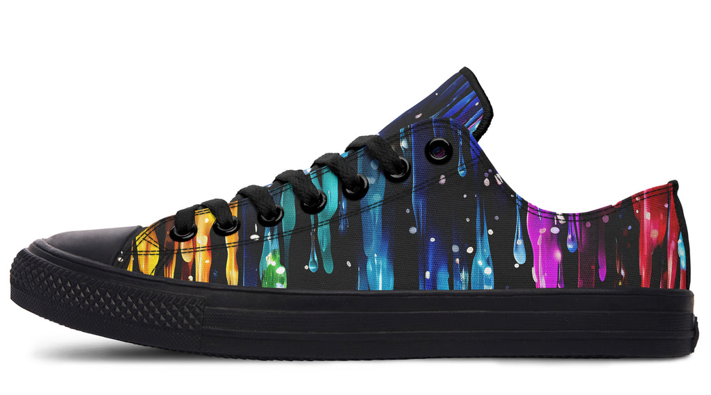 Rainbow Drips Low Tops - Offbeat Sweetie