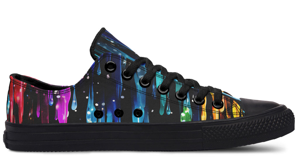 Rainbow Drips Low Tops - Offbeat Sweetie