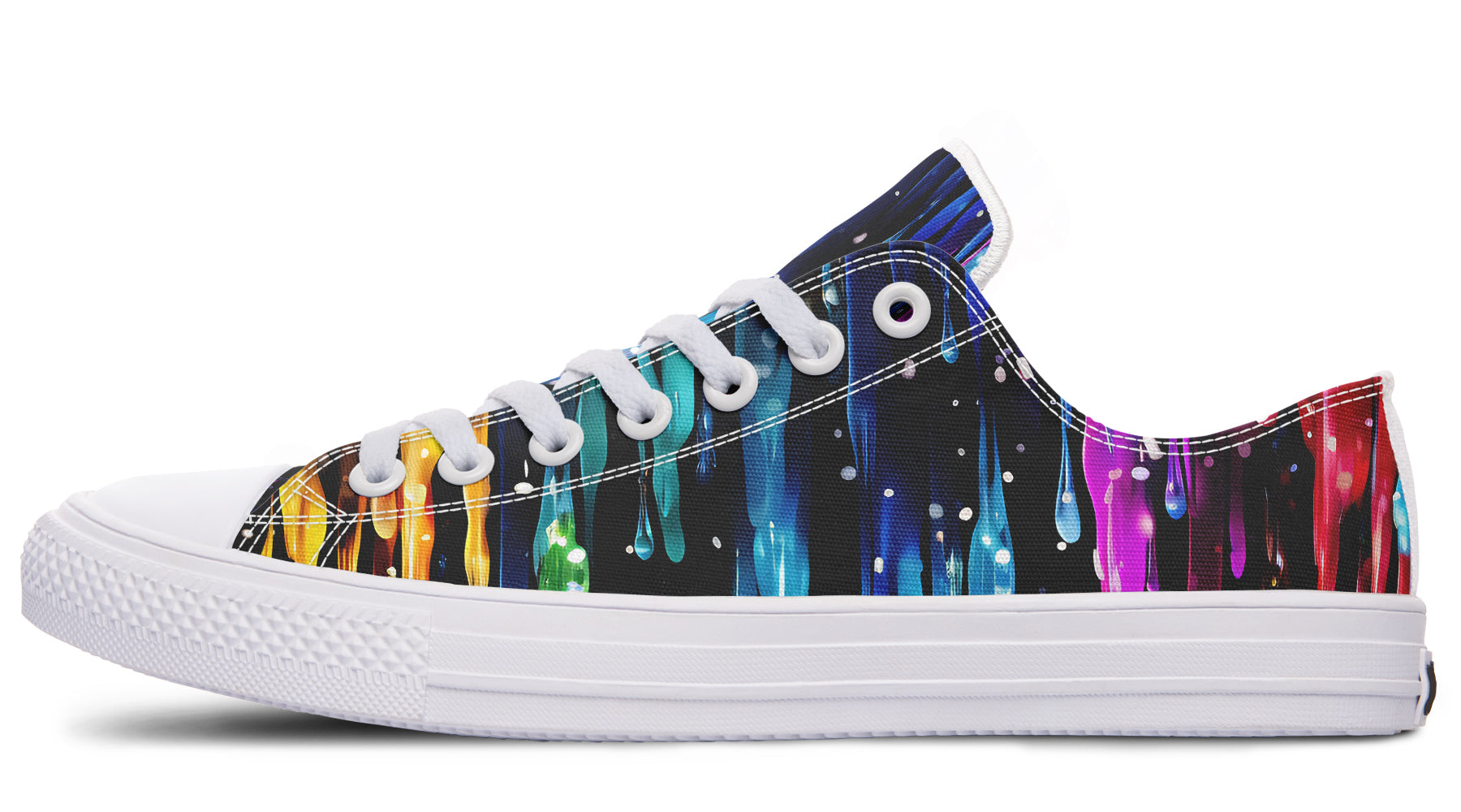 Rainbow Drips Low Tops - Offbeat Sweetie
