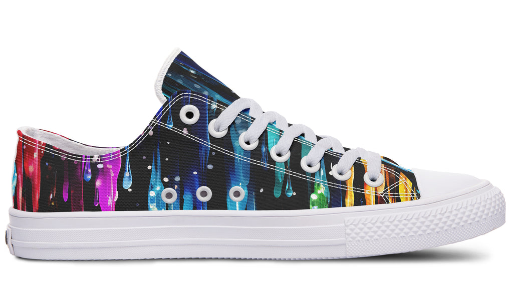 Rainbow Drips Low Tops - Offbeat Sweetie