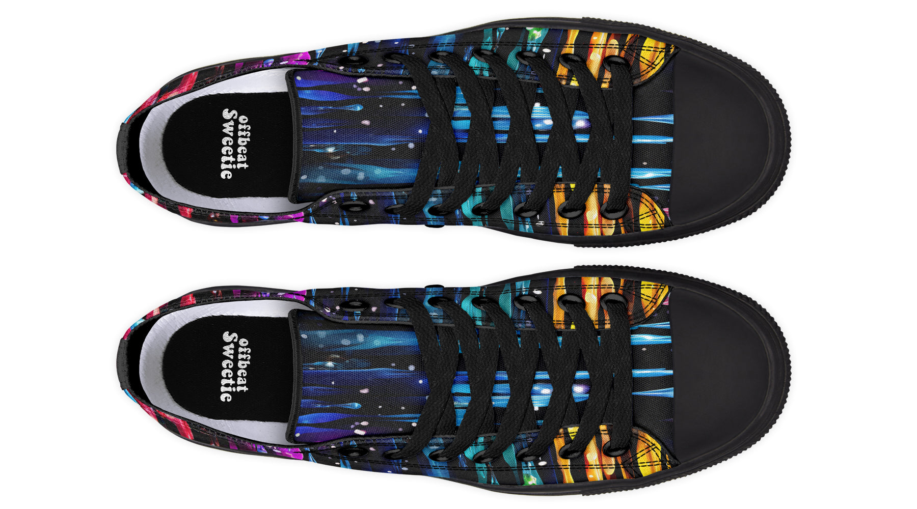 Rainbow Drips Low Tops - Offbeat Sweetie