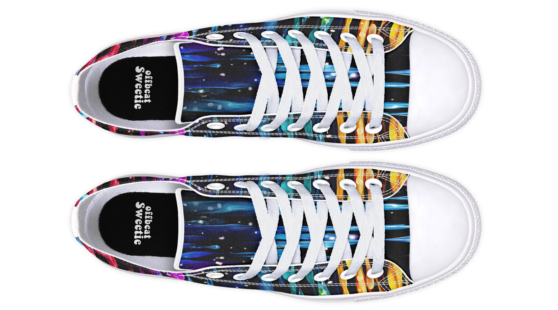 Rainbow Drips Low Tops - Offbeat Sweetie