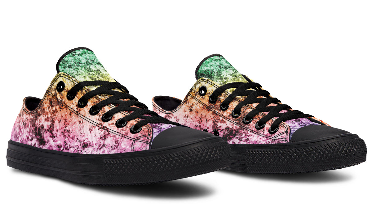 Rainbow Grunge Low Tops - Offbeat Sweetie