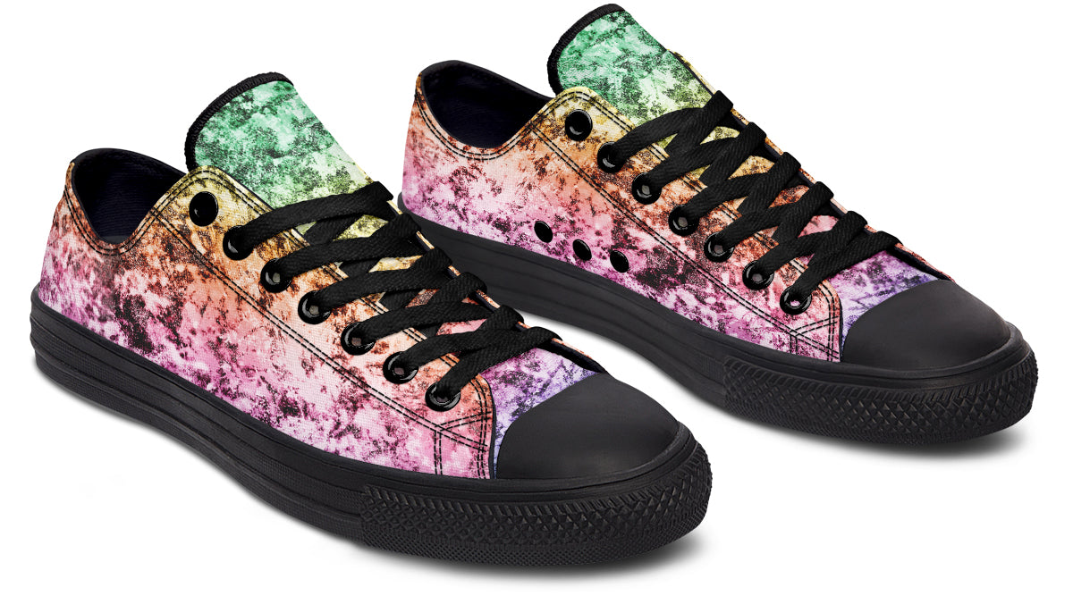 Rainbow Grunge Low Tops - Offbeat Sweetie