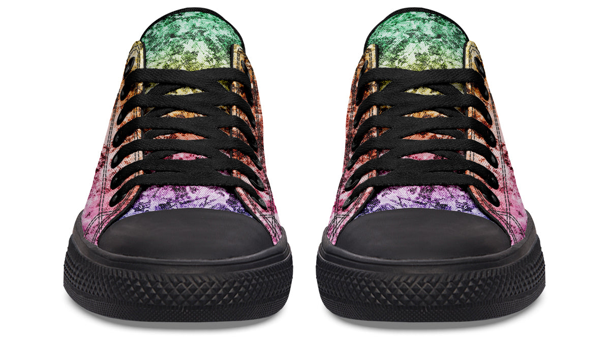 Rainbow Grunge Low Tops - Offbeat Sweetie