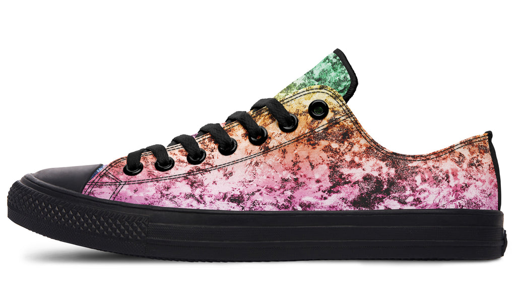 Rainbow Grunge Low Tops - Offbeat Sweetie