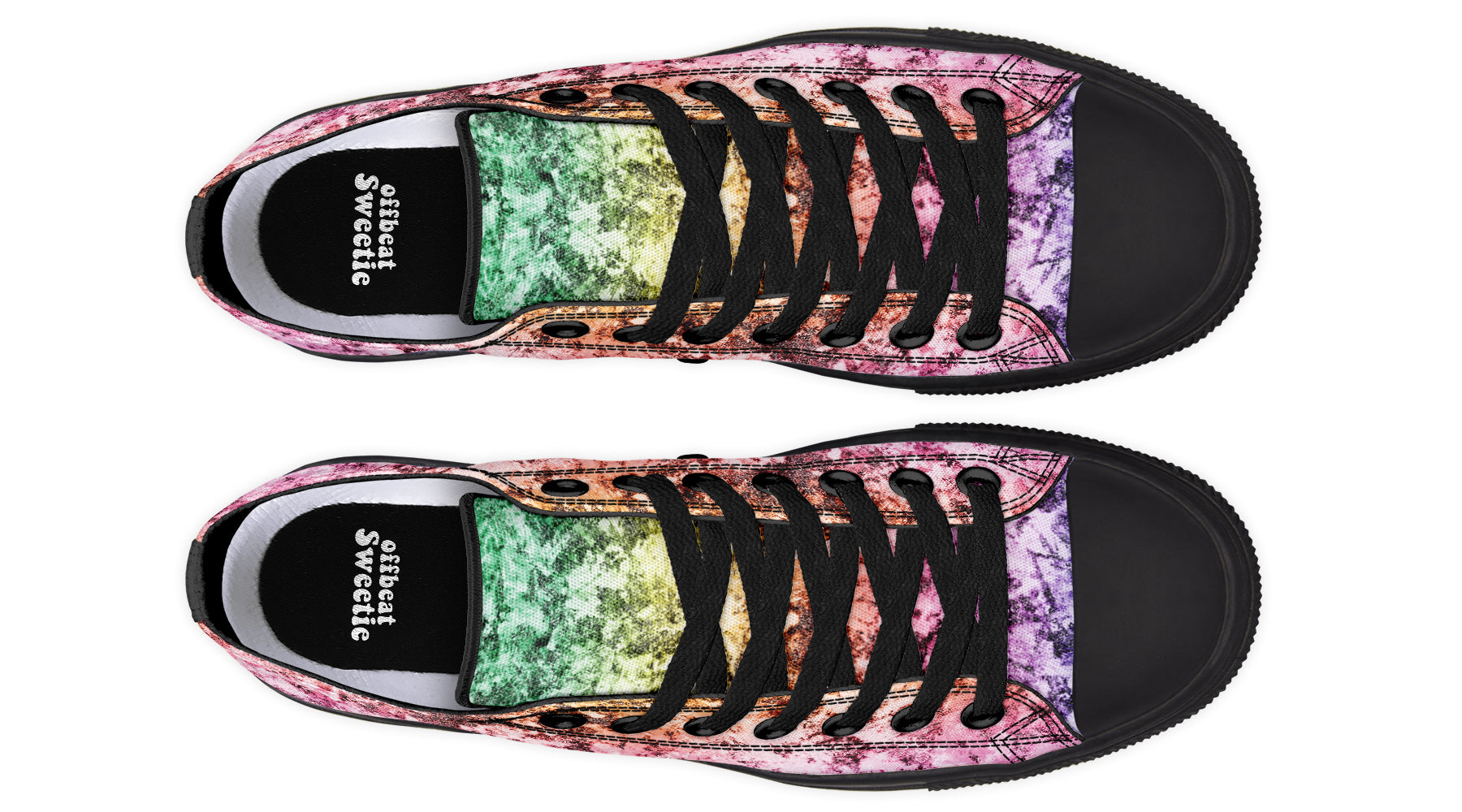Rainbow Grunge Low Tops (Wide)