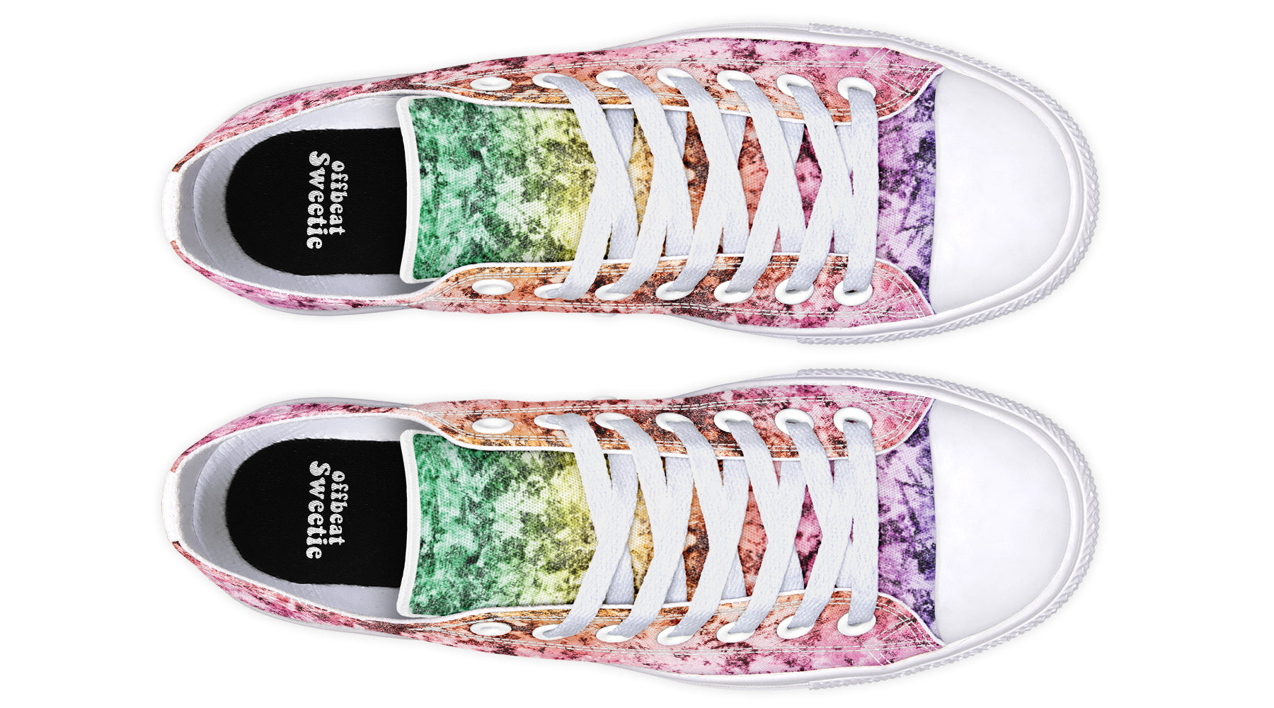 Rainbow Grunge Low Tops (Wide)