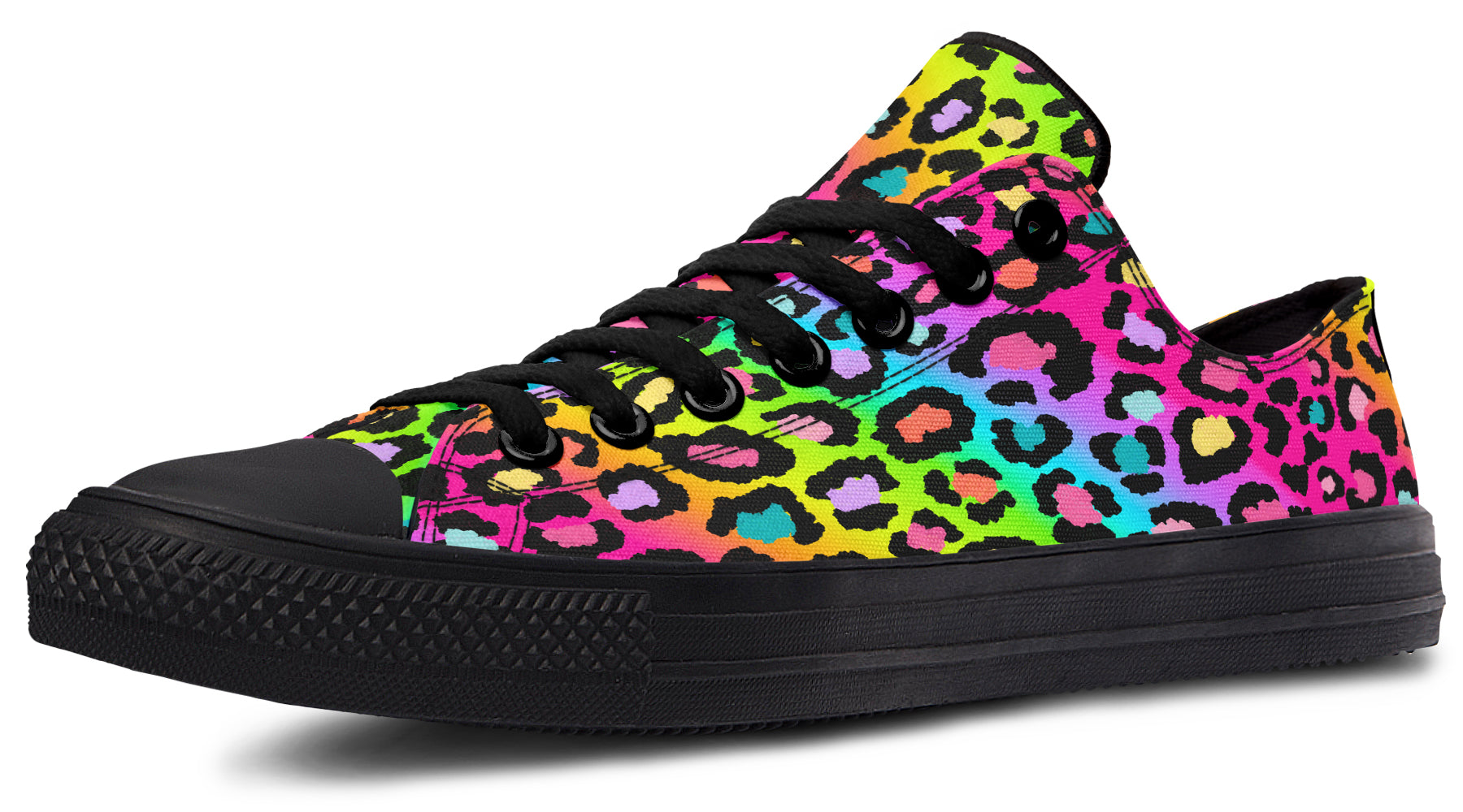 Rainbow Leopard Low Tops - Offbeat Sweetie