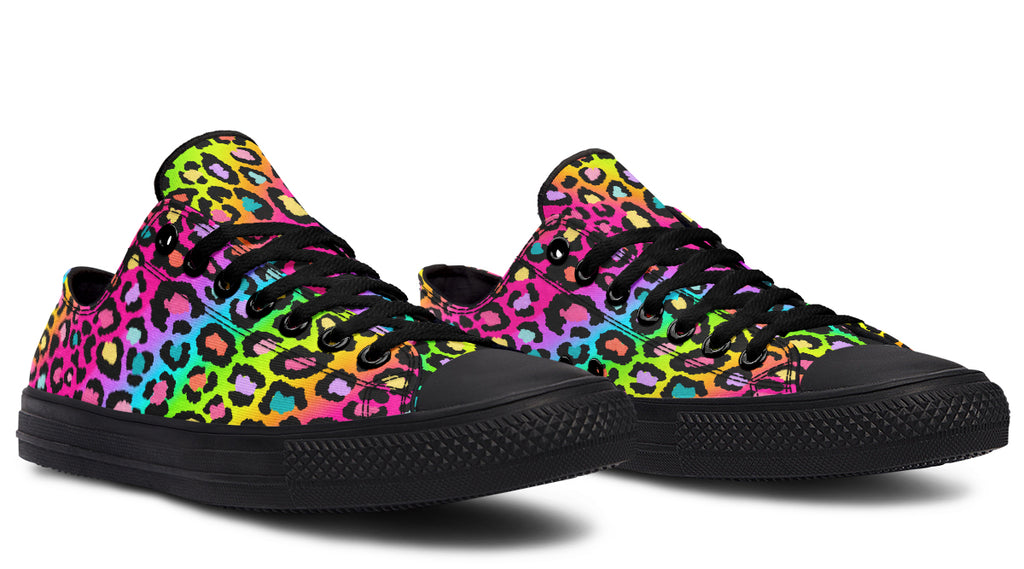 Rainbow Leopard Low Tops - Offbeat Sweetie