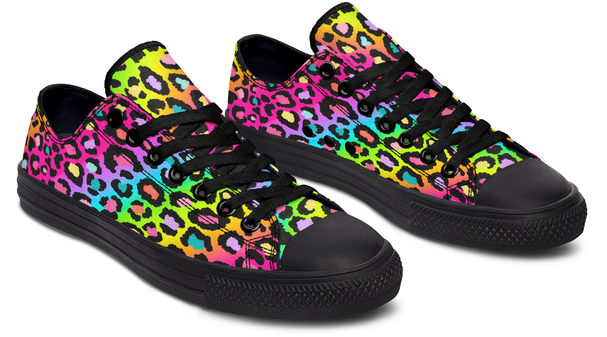 Rainbow Leopard Low Tops - Offbeat Sweetie