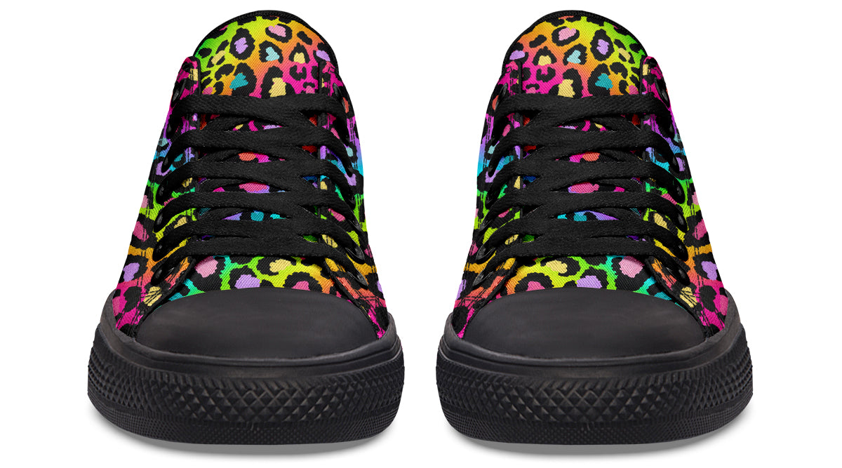 Rainbow Leopard Low Tops - Offbeat Sweetie
