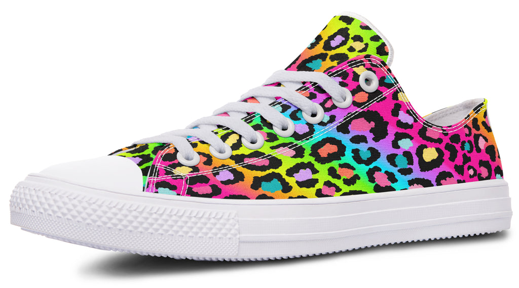 Rainbow Leopard Low Tops - Offbeat Sweetie