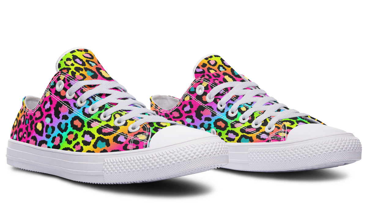 Rainbow Leopard Low Tops - Offbeat Sweetie
