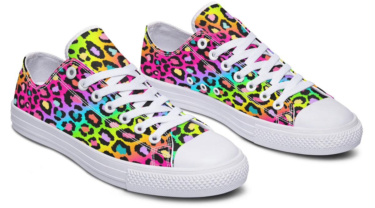 Rainbow Leopard Low Tops - Offbeat Sweetie