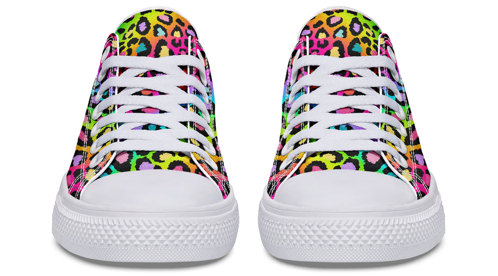 Rainbow Leopard Low Tops - Offbeat Sweetie