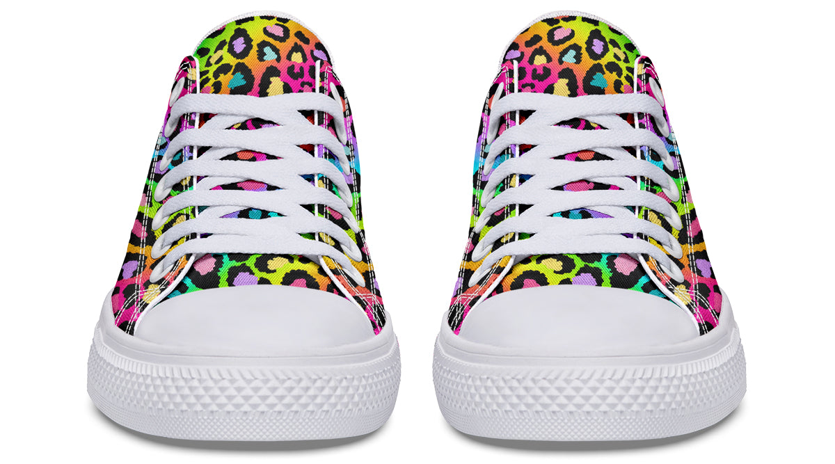 Rainbow Leopard Low Tops - Offbeat Sweetie
