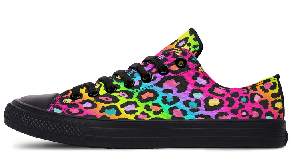 Rainbow Leopard Low Tops - Offbeat Sweetie
