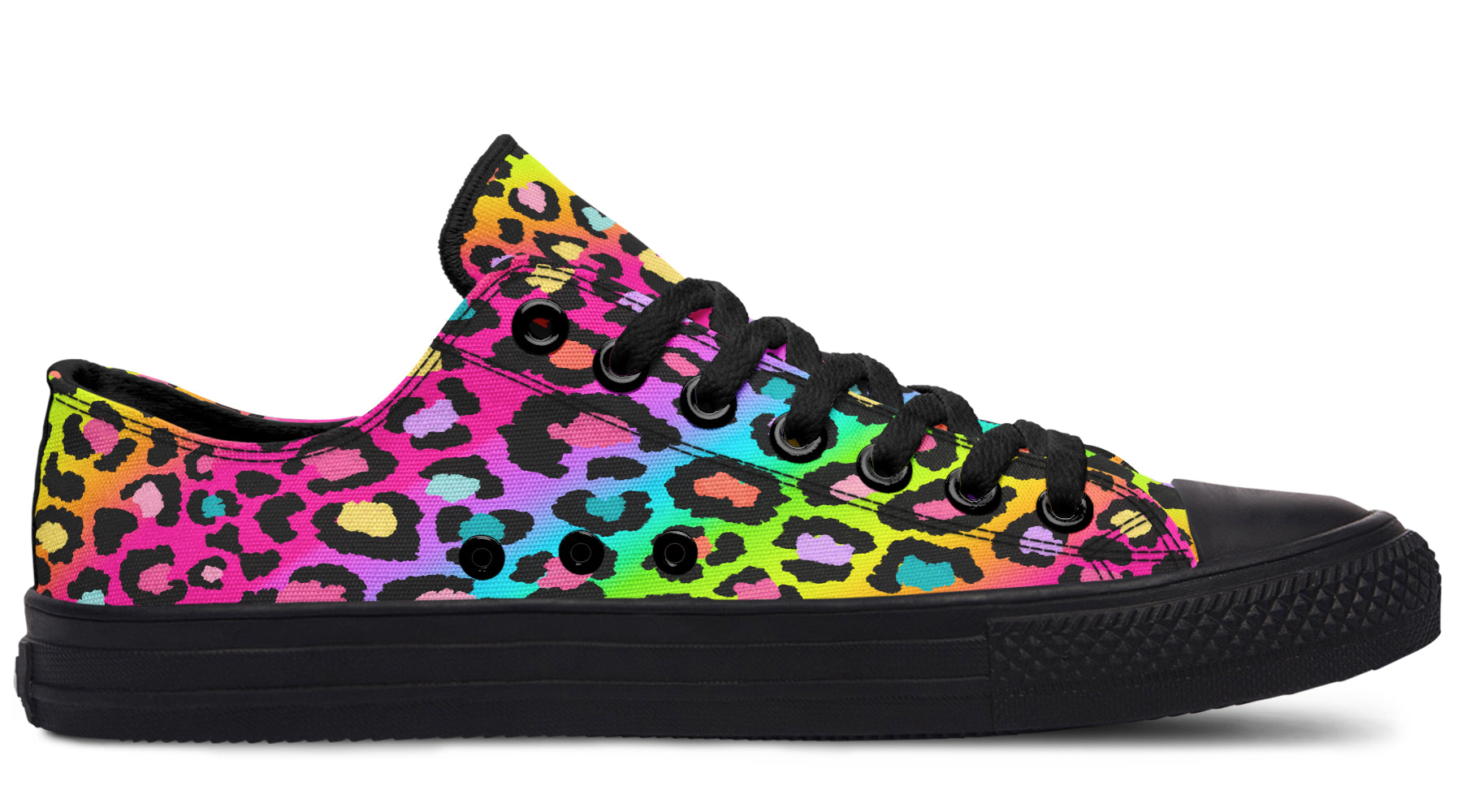Rainbow Leopard Low Tops - Offbeat Sweetie