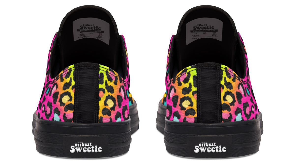 Rainbow Leopard Low Tops - Offbeat Sweetie
