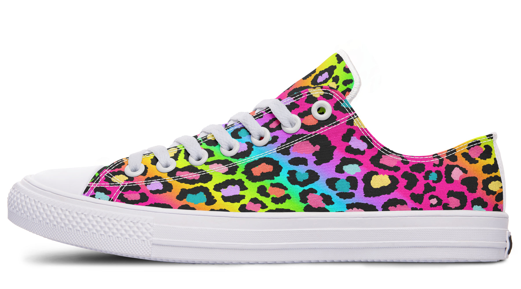 Rainbow Leopard Low Tops - Offbeat Sweetie
