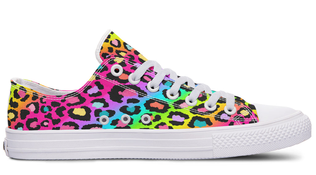 Rainbow Leopard Low Tops - Offbeat Sweetie