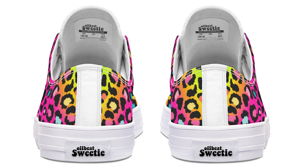 Rainbow Leopard Low Tops - Offbeat Sweetie