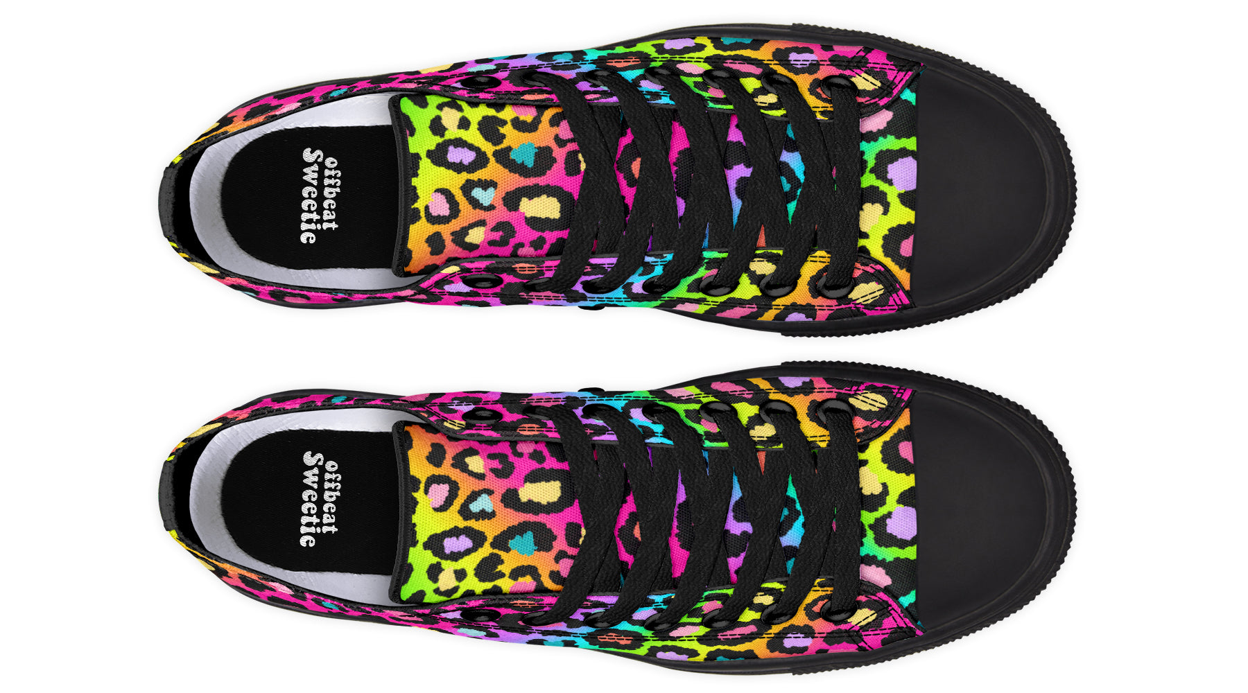 Rainbow Leopard Low Tops - Offbeat Sweetie