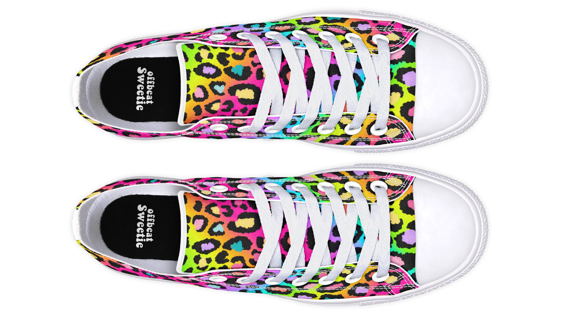 Rainbow Leopard Low Tops - Offbeat Sweetie