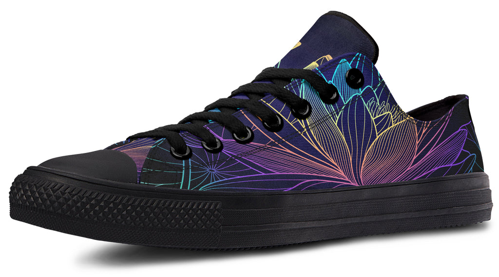 Rainbow Lotus Flowers Low Tops (Wide)