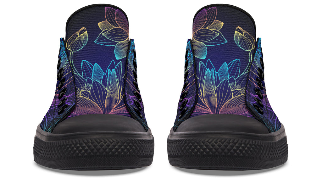 Rainbow Lotus Flowers Low Tops (Wide)