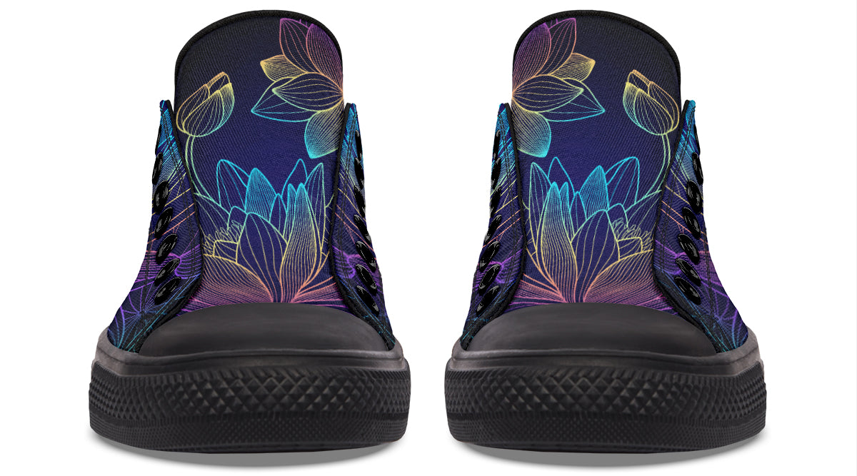 Rainbow Lotus Flowers Low Tops (Wide)