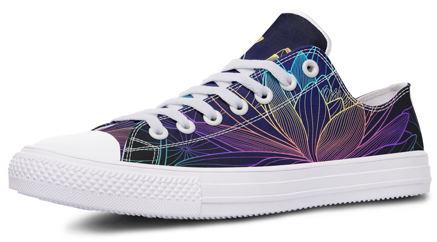 Rainbow Lotus Flowers Low Tops (Wide)