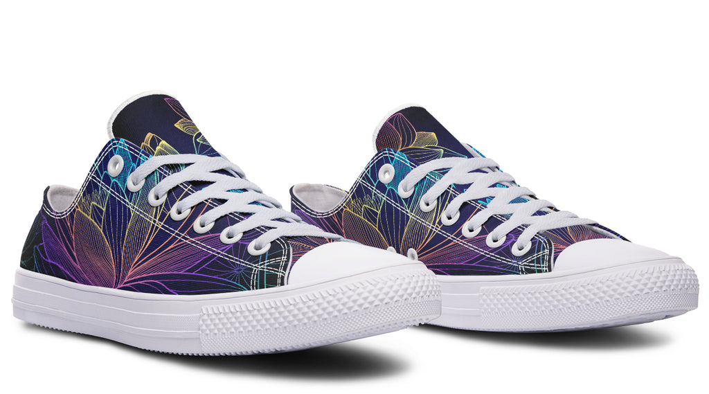 Rainbow Lotus Flowers Low Tops (Wide)