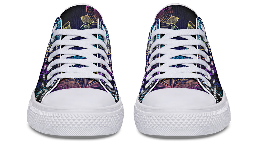 Rainbow Lotus Flowers Low Tops (Wide)